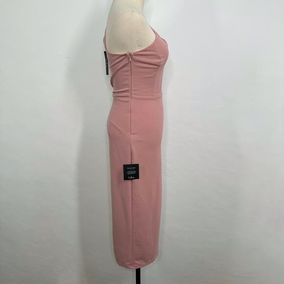 NWT Lulu's Cocktail Club Dress Mauve One Shoulder Midi Party Cocktail Size XS - Picture 3 of 15